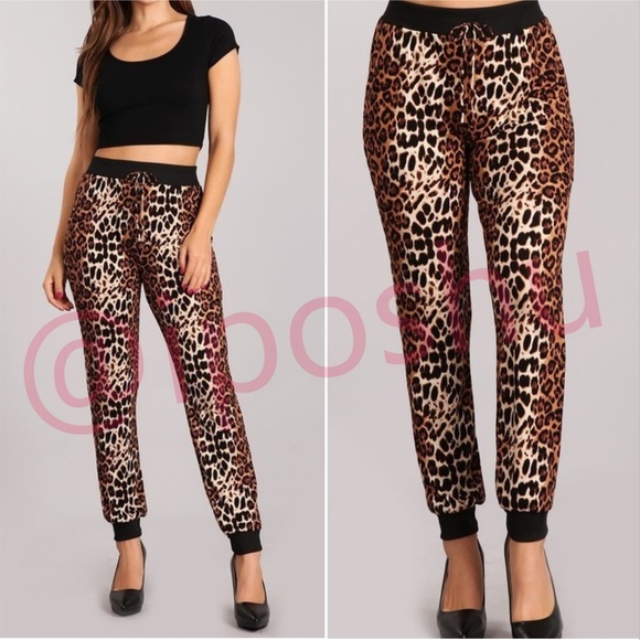 LEOPARD PRINT JOGGERS - Picture 2 of 3